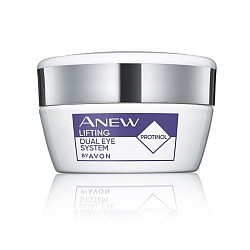 Think an eye cream can't make a difference? Wave goodbye to fine lines and sagging with award-winning Protinol™ Technology.  The dual lightweight, non-greasy and non-sticky formulas absorb quickly and work as well under make-up as they do on bare skin, giving you the skin confidence you deserve.UPPER EYE GEL Skin tighteners and revitalising caffeine help the eye area look dramatically lifted  UNDER EYE CREAM Nourishing peptide-rich formula for a visibly smoother, firmer undereye  Complete your age-defying regime with your favourite Anew Day and Night Creams.