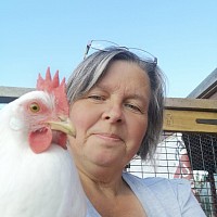 me with one of my chickens